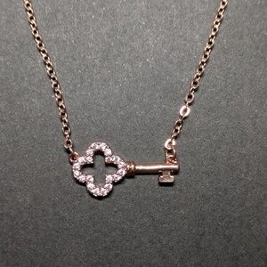 Rose gold key necklace